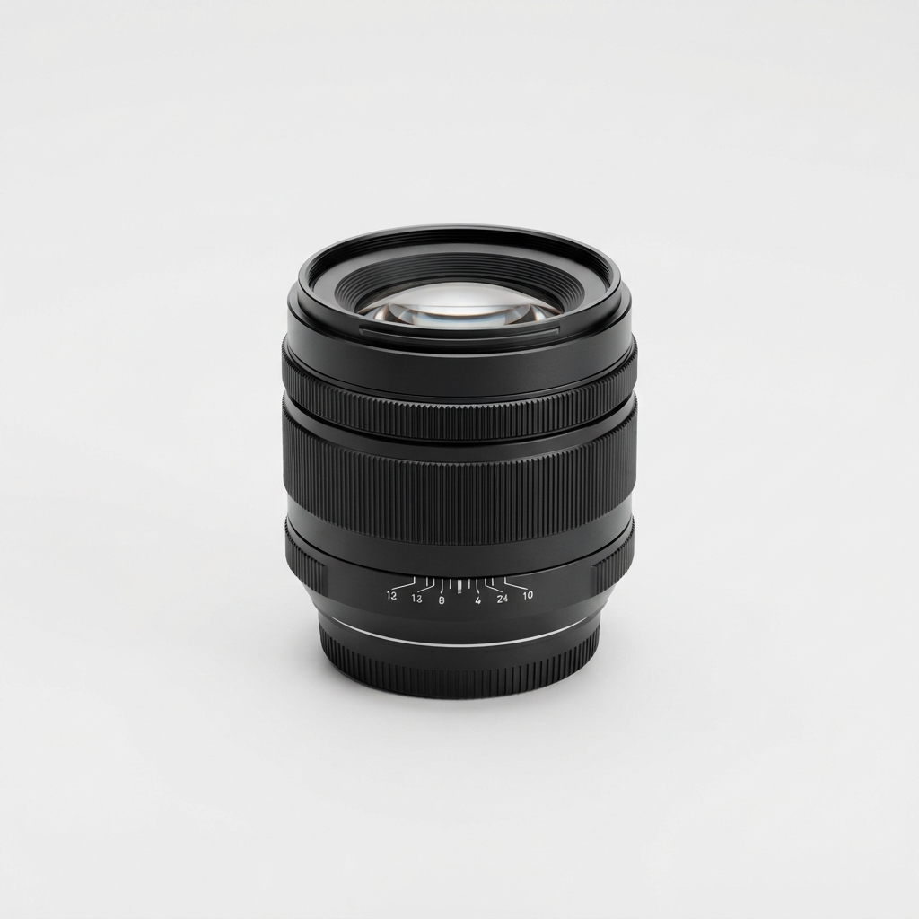 50mm prime camera lens front and side view