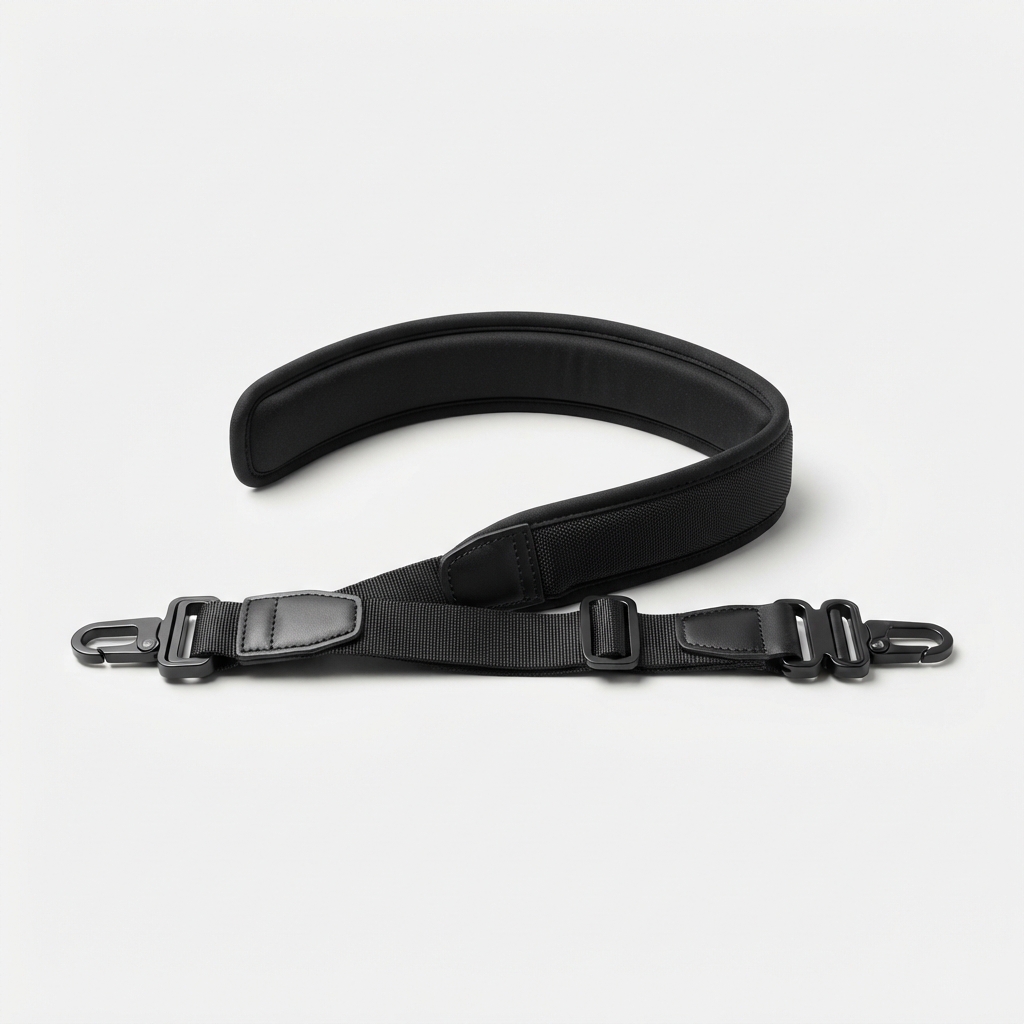 Black padded adjustable camera strap